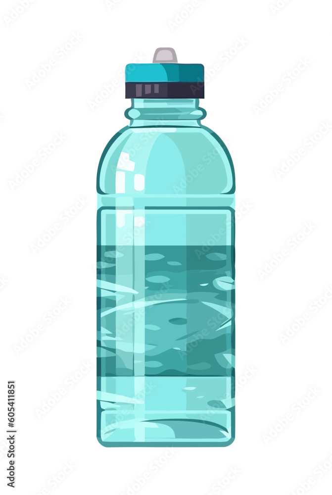 Sticker sport water bottle icon isolated