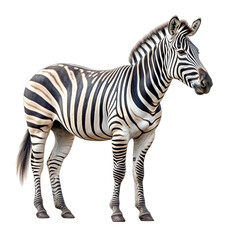 Zebra isolated on transparent background Generative AI