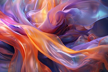 Obraz premium Multi-colored dress made of liquid paints. Generative AI