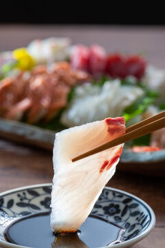 カンパチの刺身、カンパチ　