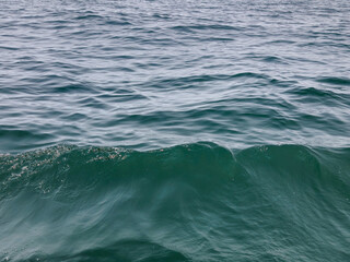 Naklejka na ściany i meble Dark teal Lake Michigan water with small wave