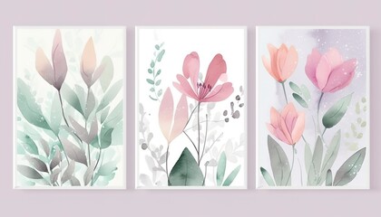 set of flowers