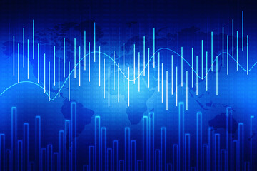 2d rendering Stock market online business concept. business Graph 