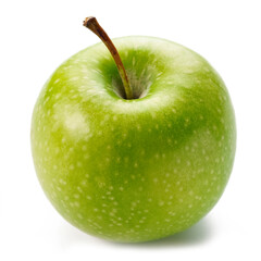 Ripe green apple isolated on white background, closeup