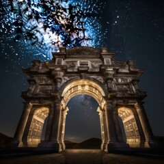 Intricate Arch - Awe-inspiring Celestial Background created with Generative AI technology