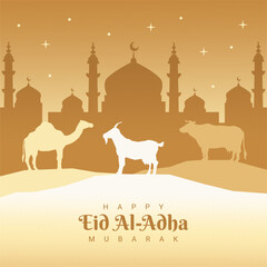 eid al adha poster template islamic background