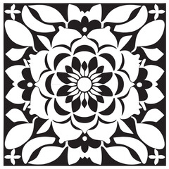flower design black and white
