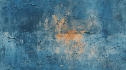 Old concrete wall with grainy texture in blue