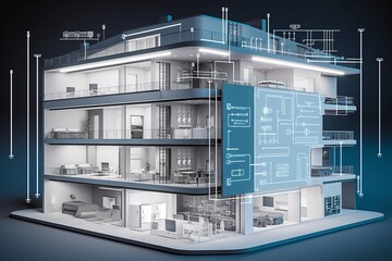 Modern smart home systems of smart building, The smart home is isolated background, Generate Ai - obrazy, fototapety, plakaty