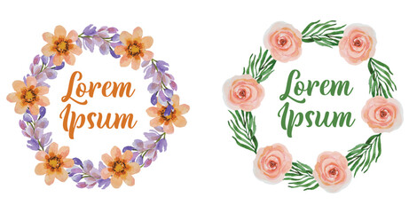 frame floral watercolor template