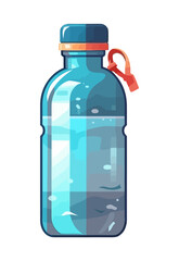 Transparent plastic container holds purified drinking water