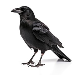 Crow isolated on white background, generate ai