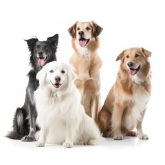 dogs isolated on white background, generate ai