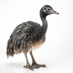 Emu isolated on white background, generate ai