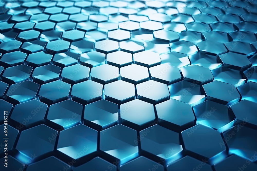 Poster abstract 3d futuristic surface concept with hexagons.