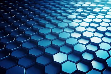 Abstract 3D futuristic surface concept with hexagons.AI Generated