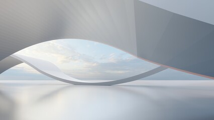 Futuristic architecture background 3d render