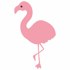 Flamingo pink drawing cartoon decoration.