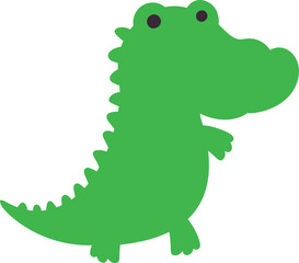 Crocodile green drawing cartoon design.