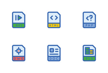 set of files and folder icons