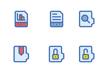 set of files and folder icons