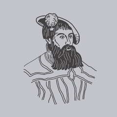 VECTORS. Illustration of Gustav Vasa, considered to rank among Sweden's greatest kings