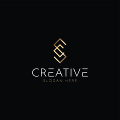 design clever monogram logo SC, vector template letter c, s