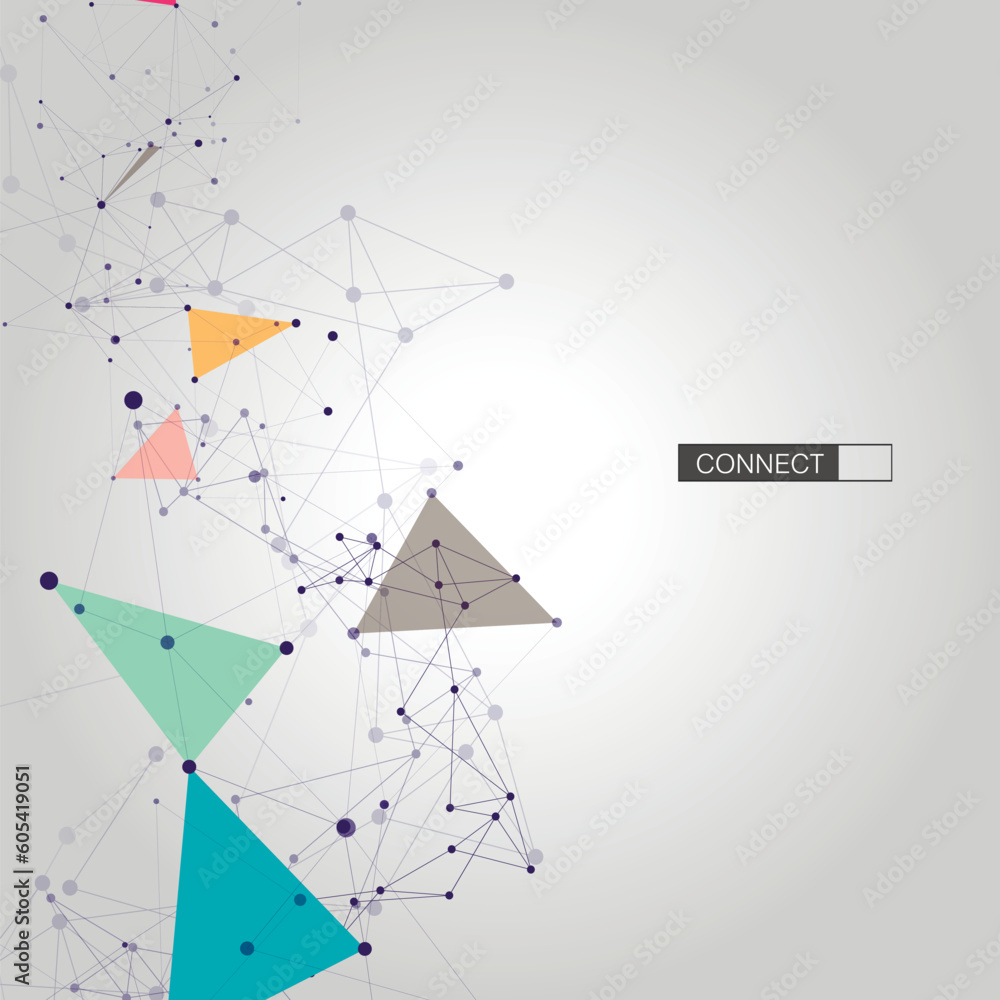 Aufkleber color connect triangle for concept design. global business concept. creative business concept idea. 