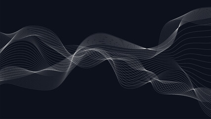 Abstract dark wavy simple banner and textured background.