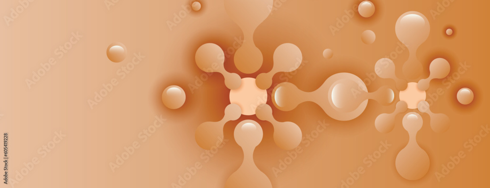 Poster Vector design abstract icon. Water pattern texture. Internet technology banner. Molecular structure research