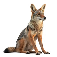 Jackal isolated on white background, generate ai