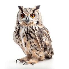 Owl isolated on white background, generate ai