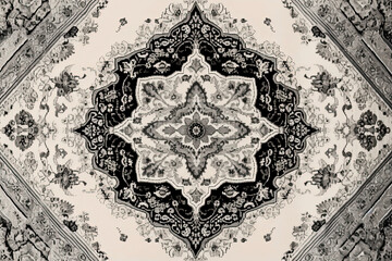 Fototapeta premium Generative AI illustration Retro Persian Carpet Design in different colors