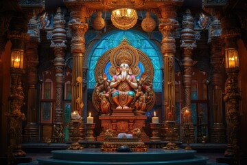 Fototapeta na wymiar Divine Splendor: Captivating Image of Lord Ganesha, generative AI