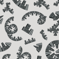 Vector pattern with various cartoon houses. 
