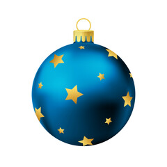 Blue Christmas tree ball with gold star