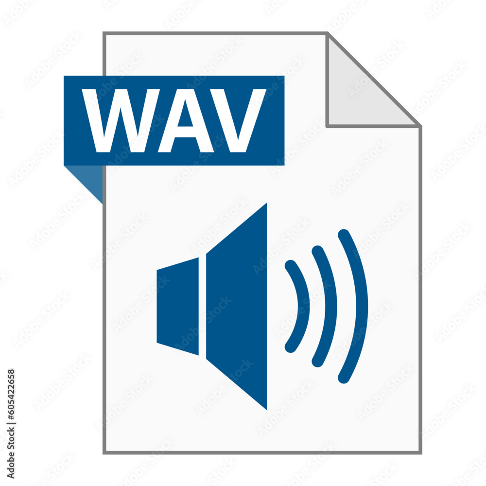 Poster modern flat design of wav file icon for web