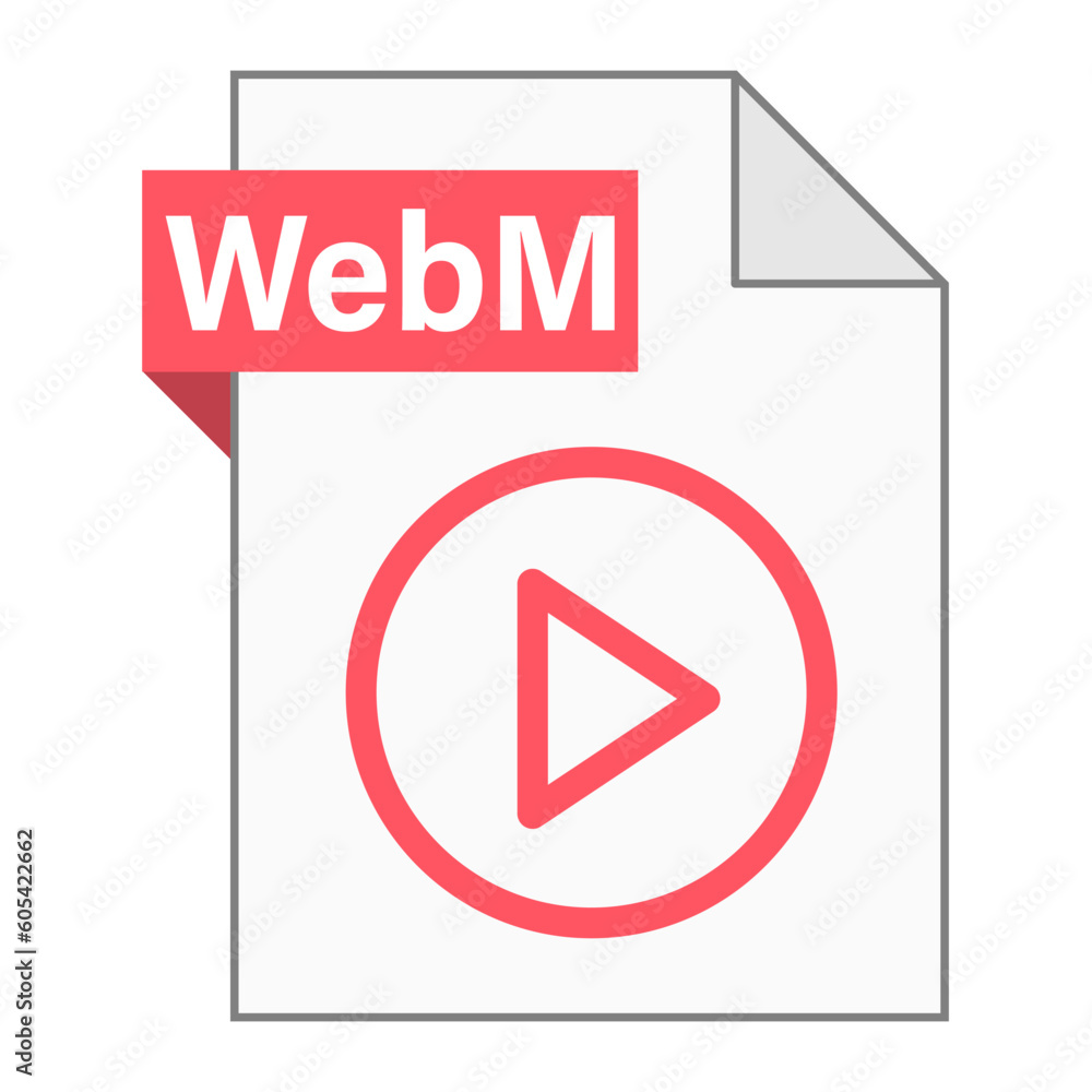 Poster modern flat design of webm file icon for web