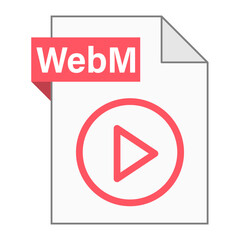 Modern flat design of WebM file icon for web
