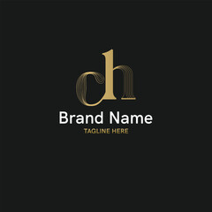 Modern and minimalistic Initial Logo with letter ch