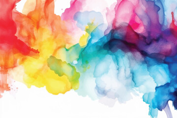 Fototapeta na wymiar Abstract rainbow colors watercolor background