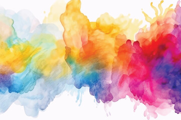Fototapeta na wymiar Abstract rainbow colors watercolor background