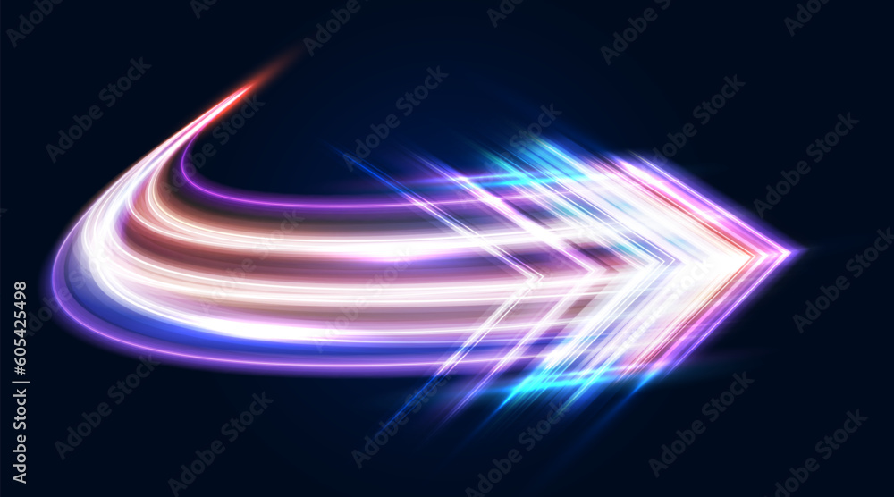 Poster modern abstract high-speed arrows light effect movement. technology futuristic dynamic motion. movem