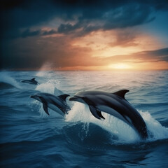 Obraz premium dolphin jumping out of the water