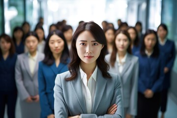 An illustration of a group of business people ,  AI Generated