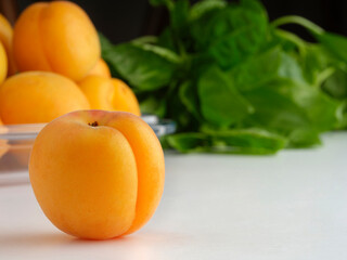 apricots on a table