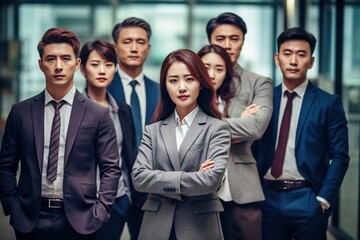 Obraz premium An illustration of a group of business people , AI Generated