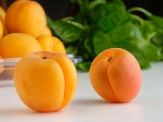 apricots on the table