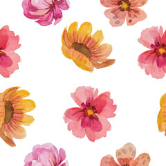 watercolor flower seamleas pattern