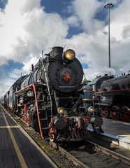 An Old steam locomotive In Karelia
